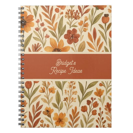 ゴールドハーベスト ボタニカル レシピ ブック + 名前 ノートブック (正面)
