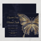 ゴールドバタフライセレスチャルエステティック 招待状 (正面/裏面)