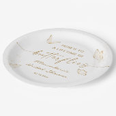 ゴールドバタフライブライダルシャワー ペーパープレート (アングル)