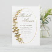 ゴールドバタフライボホーフレーム エレガント ブライダルシャワー 招待状 (スタンド正面)