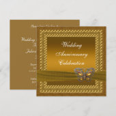 ゴールドバタフライ アニバーサリー パーティー 招待状 (正面/裏面)