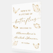 ゴールドバタフライ ブライダルシャワーのお出迎え アクリルサイン (傾斜)