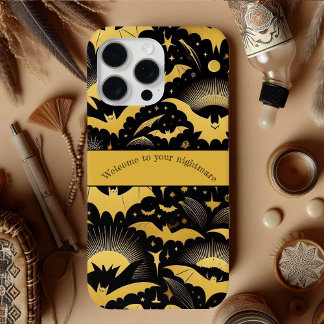 ゴールドバットのハロウィン引用句「悪夢へようこそ」 iPhone 15 PRO MAXケース