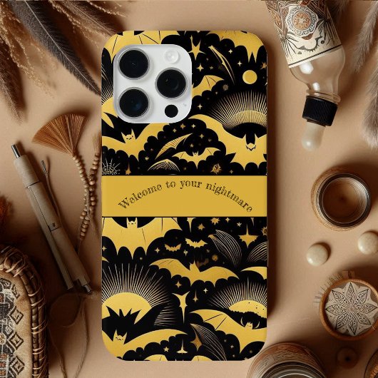 ゴールドバットのハロウィン引用句「悪夢へようこそ」 Case-Mate iPhoneケース