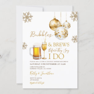 ゴールドバブル&ブリュー クリスマスビール カップルシャワー 招待状