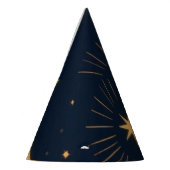 ゴールドバランス 太陽と月の天体パターン パーティーハット (左)