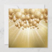 ゴールドバルーンとグリッターの新年パーティー 招待状 (裏面)