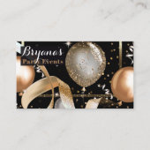 ゴールドバルーン おしゃれ ブラック パーティー イベントプランナー 名刺 (正面)