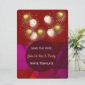 ゴールドバルーン ステンドグラス パーティー 招待状 (スタンド正面)