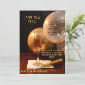 ゴールドバルーン 新年シャンパンフルート 招待状 (スタンド正面)