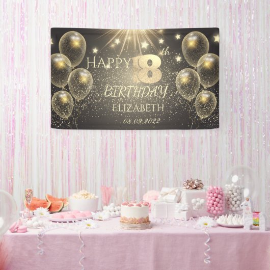 ゴールドバルーン 星 18歳の誕生日お祝い 横断幕 (パーティー)