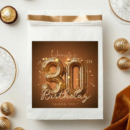 ゴールドバルーン 30歳の誕生日 ブラウンとブロンズ フェイバーバッグ