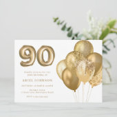 ゴールドバルーン 90歳誕生日パーティー 招待状 (スタンド正面)