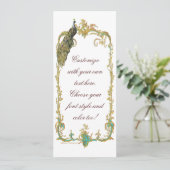 ゴールドバロックフレームの孔雀の招待状カード 招待状 (スタンド正面)