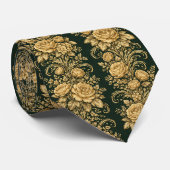 ゴールドバロック花の優雅さ ネクタイ (ロール)
