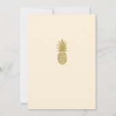 ゴールドパイナップルクリーム＆ブラックトロピカルウェディング 招待状 (裏面)