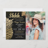 ゴールドパイナップルサプライズ引退パーティーの写真 招待状 (正面)