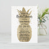 ゴールドパイナップル モダントロピカル ブライダルシャワー 招待状 (スタンド正面)