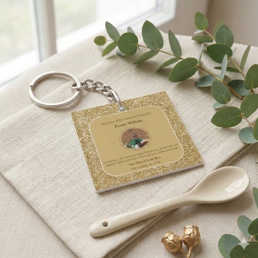 ゴールドパストール感謝教会記念写真 キーホルダー