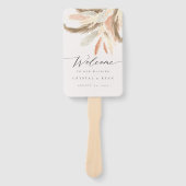 ゴールドパンパスグラスウェディングウェルカムC100 ハンドファン (正面)