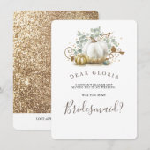 ゴールドパンプキン秋のウェディングブライズメイド提案 招待状 (正面/裏面)