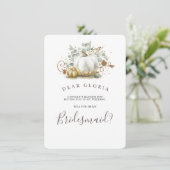 ゴールドパンプキン秋のウェディングブライズメイド提案 招待状 (スタンド正面)