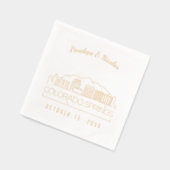 ゴールドパーソナライズされたフォイルコロラド春ナプキンス 箔ナプキン (左)