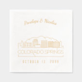 ゴールドパーソナライズされたフォイルコロラド春ナプキンス 箔ナプキン (正面)