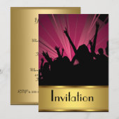 ゴールドパーティーの招待状 招待状 (正面/裏面)