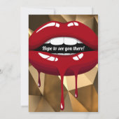 ゴールドパーティー グラム ラグジュアリー レッド ドリップ ドリッピング リップス 招待状 (裏面)