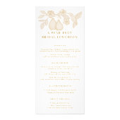 ゴールドパーフェクトパール ブライダルランチョンメニューカード ラックカード (正面)