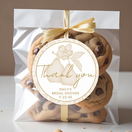 ゴールドパーフェクトペア ブライダルシャワーの感謝祭りの品 ラウンドシール