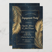 ゴールドパームリーフビーチエンゲージメント 招待状 (正面/裏面)