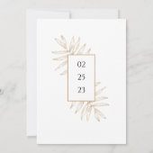 ゴールドパームリーフモダン結婚式招待状 招待状 (裏面)