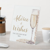 ゴールドパールとプロセッコのアドバイスとウィッシュのサイン 台座サイン (インサイチュ)