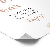 ゴールドパールとプロセッコシャンパンミモサバーの看板 ポスター (角)