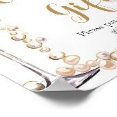 ゴールドパールとプロセッコシャンパン カード&ギフト ポスター (角)