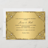 ゴールドパールダマスク フォト 結婚50周年 招待状 (裏面)