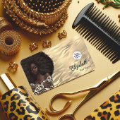 ゴールドヒョウ+トラ アフリカ系アメリカ人のヘアサロン 名刺