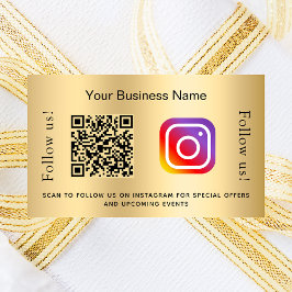 ゴールドビジネスのQRコードInstagram 長方形シール