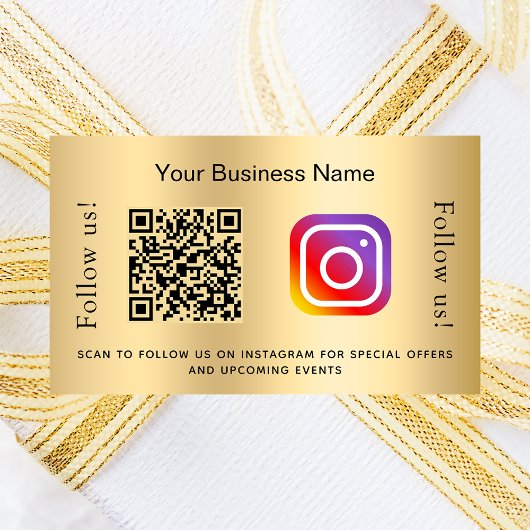 ゴールドビジネスのQRコードInstagram 長方形シール