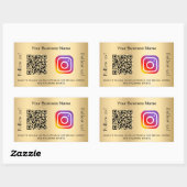 ゴールドビジネスのQRコードInstagram 長方形シール (シート)