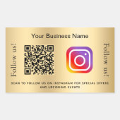 ゴールドビジネスのQRコードInstagram 長方形シール (正面)