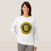 ゴールドビットコインシンボルデジタル通貨 Tシャツ (正面フル)