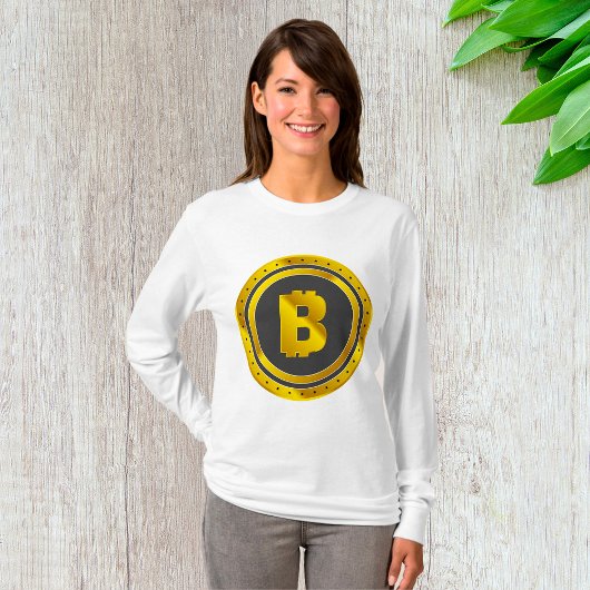 ゴールドビットコインシンボルデジタル通貨 Tシャツ