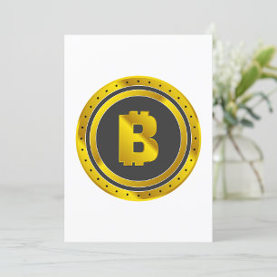 ゴールドビットコインシンボル デジタル通貨 招待状