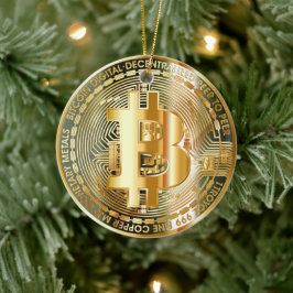 ゴールドビットコイン暗号資産 セラミックオーナメント