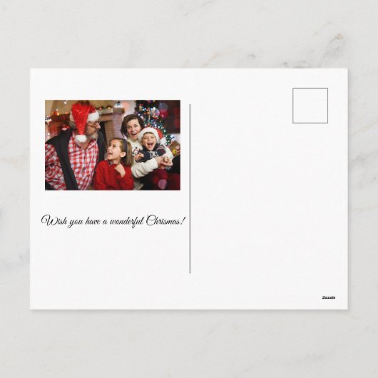 ゴールドピンクのクリスマスウィンターアイススケート シーズンポストカード (裏面)