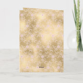 ゴールドピンクの花柄レース カード (裏面)