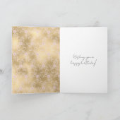 ゴールドピンクの花柄レース カード (内部)